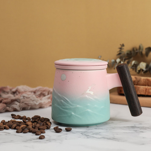 Moonlight & Elk Coffee & Tea Mug (Pink & Blue)