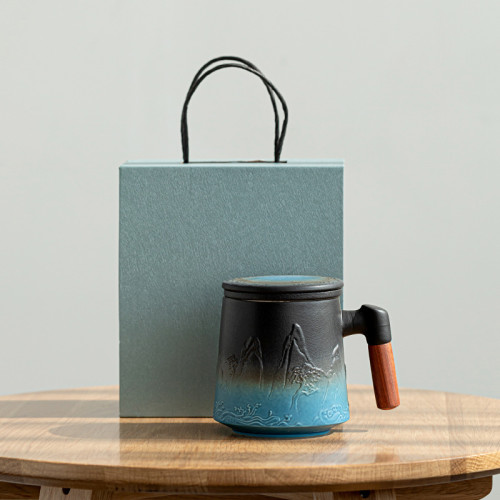 Welcome pine mug ceramic tea cup with lid water cup cup office & tea mug large capacity