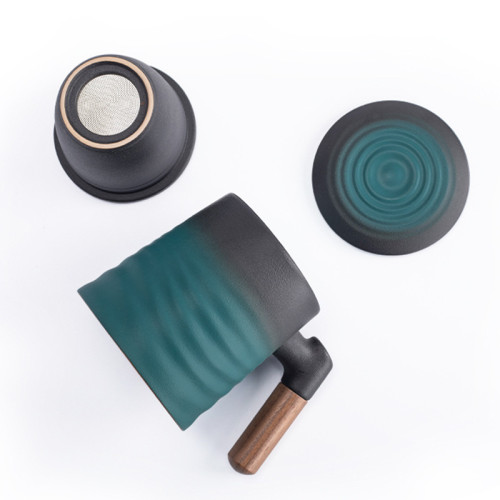 Wave mug kiln spray glaze tea separation tea cup office simple high-end ceramic cup coffee mug