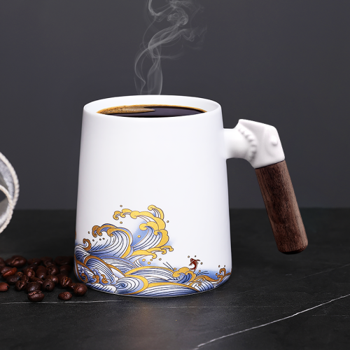 White Golden Waves Coffee & Tea Mug