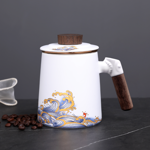 White Golden Waves Coffee & Tea Mug