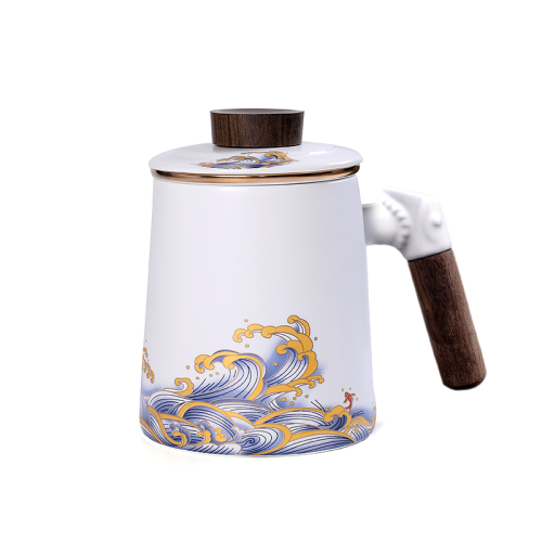 White Golden Waves Coffee & Tea Mug