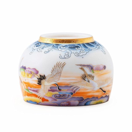Colourful Crane Coffee & Tea Cup (White）